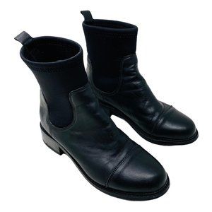 Stuart Weitzman Black Leather Lift Chelsea Boots